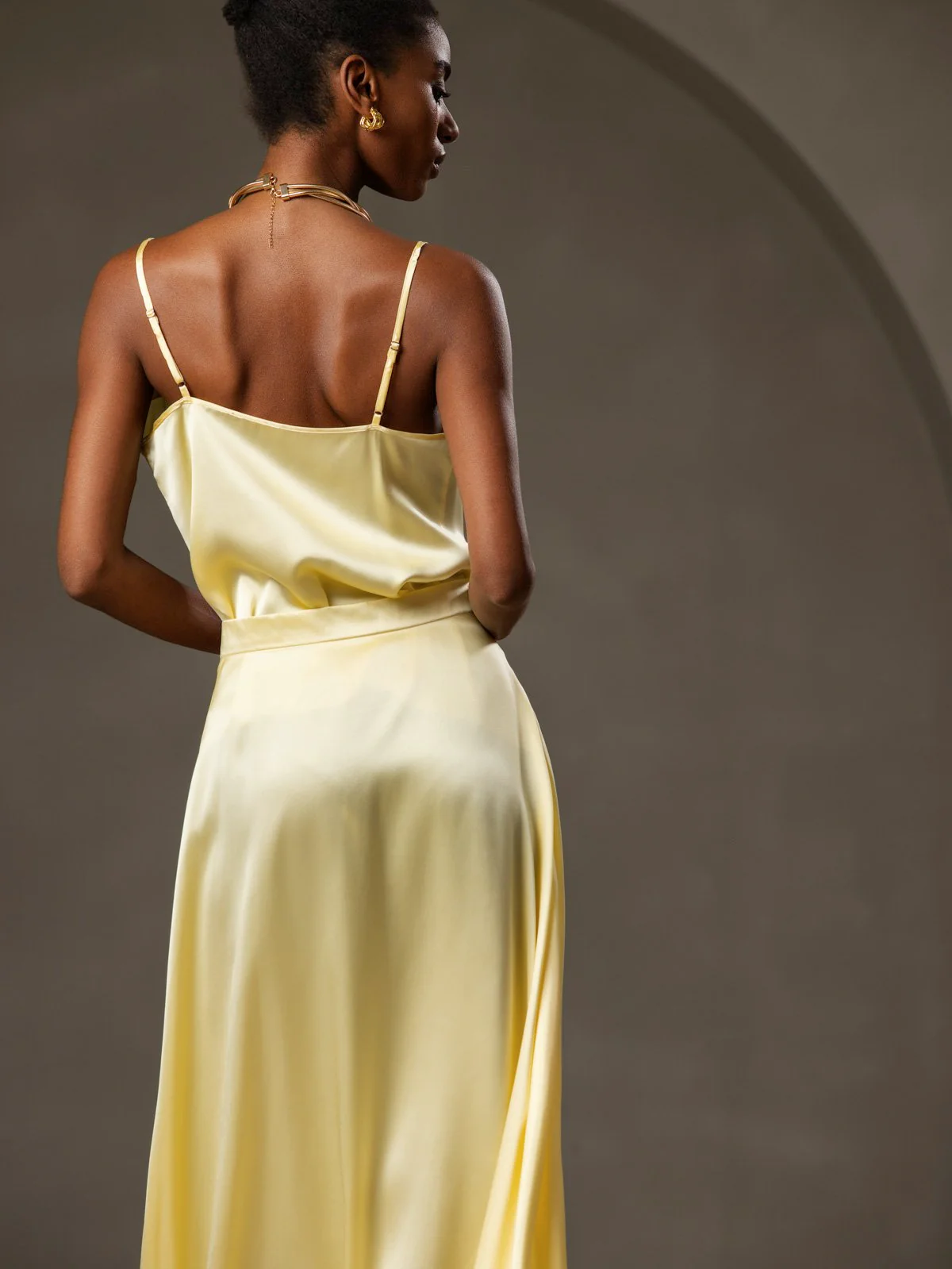 19Momme Silke Tunna Axelband Draperad Halsringning CamisoleTop - Image 48