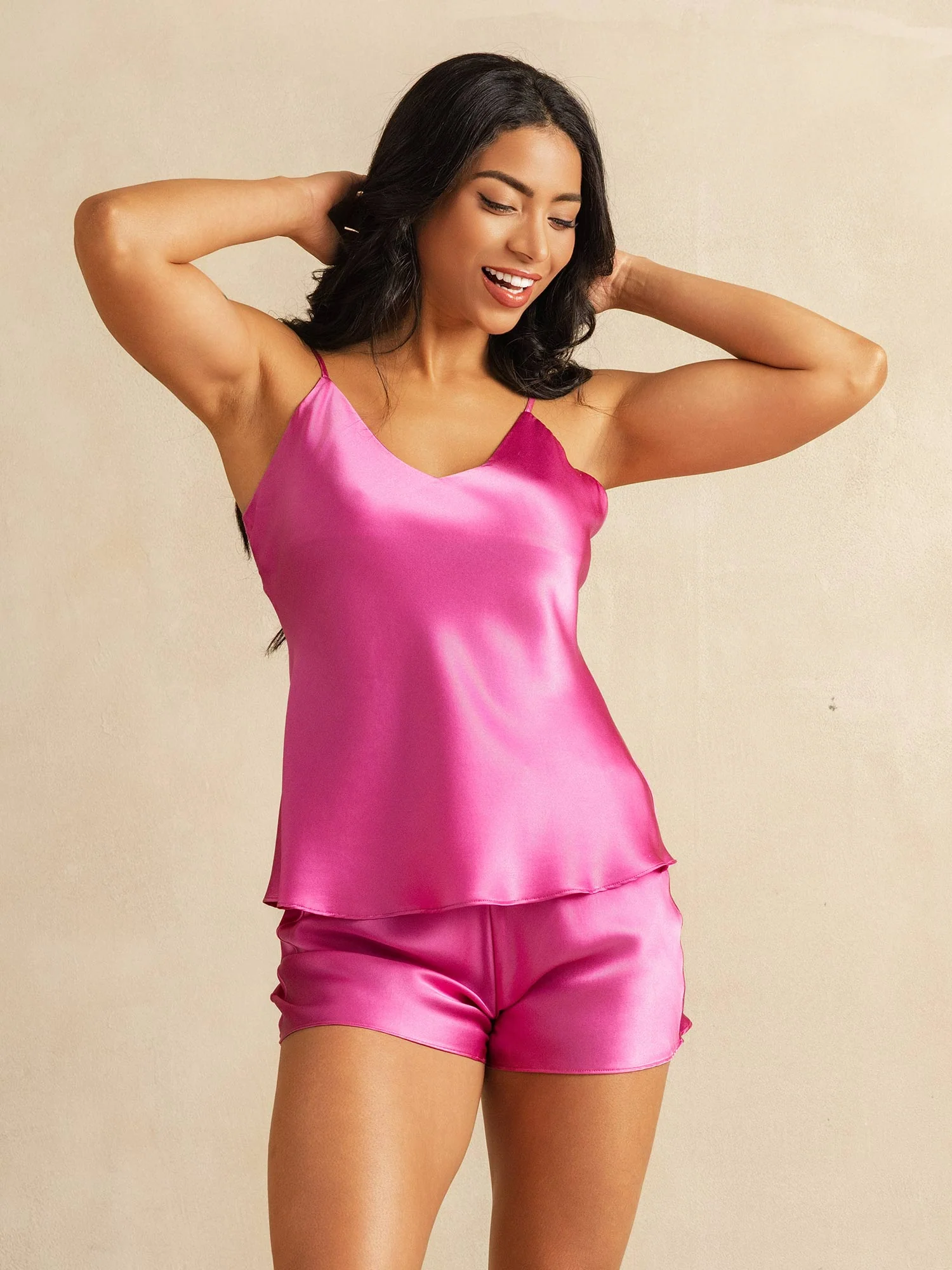 Sidenpyjamaset med justerbara axelband - Image 3