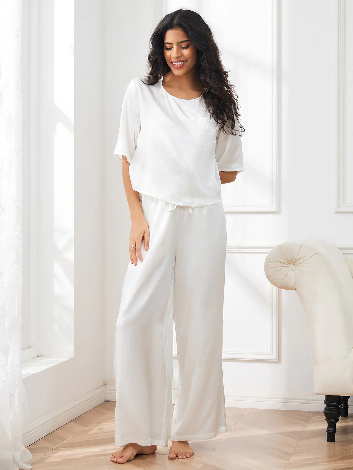 Rent Silke Lång Ärm Dam Pyjama - Image 37