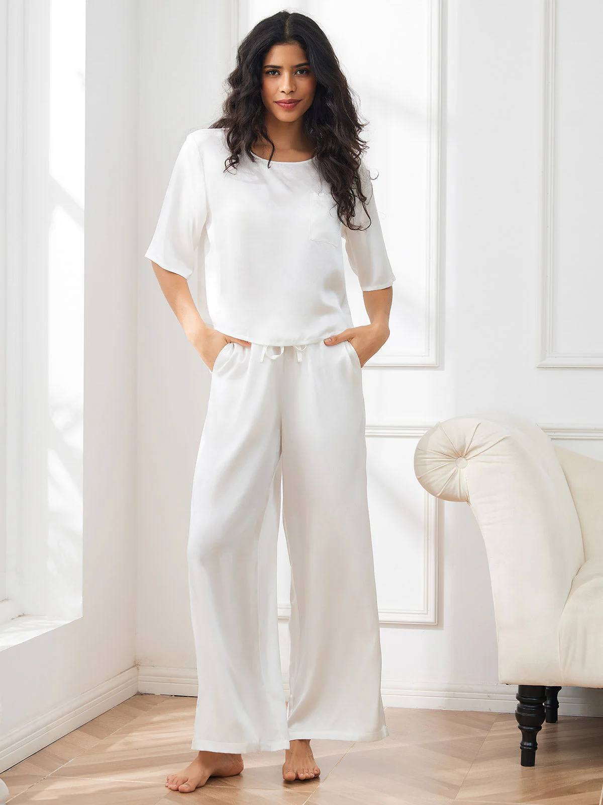 Rent Silke Lång Ärm Dam Pyjama - Image 38